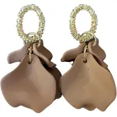 Charme Bijoux Oorbellen -zifra -goud- bruin bladeren-