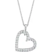 Elli Halsketting Ketting Hartje met Steentjes 925 Sterling zilver