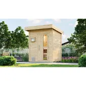 Weka Saunahuis Naantali, inclusief 9 kW oven en interne/externe bediening, met houten deur en isolatieglas, thermisch geïsoleerd