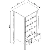 DOMUS Baroque-Commode - 5-laden - Grijs