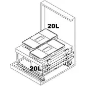 Vibo Mini Kombi 2.0 Easy M60 afvalsysteem voor kastbreedte 60cm grijs 40 liter (2 x 20)