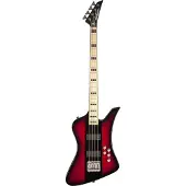Jackson Dave Ellefson Kelly Bird IV RS rood Burst/zwart Centerstripe - Elektrische basgitaar