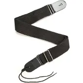 Fame CTW002BK Luxury Cotton Bass/Guitar Strap (Smooth Black) - Gitaarband
