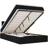 vidaXL Ottoman bed met matras en LED's 120x200 cm stof zwart