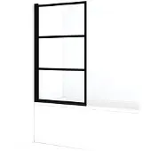 Maxaro Diamond Badwand | 90 cm Mat zwart Helder met 4 zwarte strepen