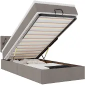 vidaXL Ottoman bed met matras en LED's 100x200 cm stof taupe