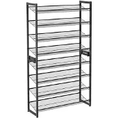 Hoppa! Schoenenrek | 8 Niveaus | Zwart | Metaal | 92,5 x 30,7 x 163,5 cm (B x D x H)