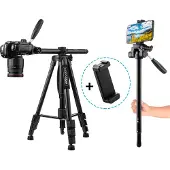 MOJOGEAR 167cm 3-in-1 statief: driepoot, monopod & horizontale arm