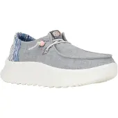 HeyDude Wendy Peak Chambray Geweven Polyester Vrouwen Grijze Loafers