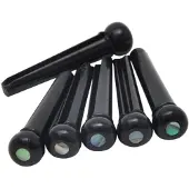 Göldo Bridgepins stekkels Pins zwart,Abalone Inlay, 6 st. - Gitaaronderdeel