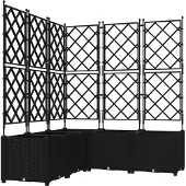 vidaXL Plantenbak 5 st Zwart 120 x 120 x 143 cm PP