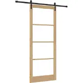 vidaXL Schuifdeur ORKDAL Natuurlijk en zwart 93 x 232 cm