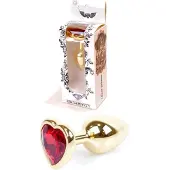 Bossoftoys Butt plug - Anaal plug- Jawellery Gold Hart PLUG- Rood