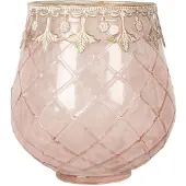 Clayre & Eef Waxinelichthouder Ø 13x14 cm Roze Glas