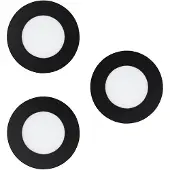 Eglo connect Smart LED-inbouwlamp Fueva-Z, zwart, 3-pack dimbaar, zwart, Woon-/ Eetkamer, metaal, Modern, Slimme inbouwlamp