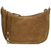 Manfield Taupe suède schoudertas | Maat adult