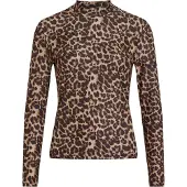 Vila Shirt 'Leoa' beige / bruin / zwart