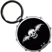 Rock Off Avenged Sevenfold - Deathbat Drum Double-Sided Sleutelhanger - Zwart/Wit