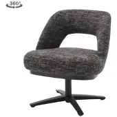 Tower Living Eetkamerstoel Caldes draaibaar Chenille - TED 17 blue-grey