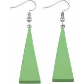 Charme Bijoux Zilver oorhangers -hout -groen- Saheli -