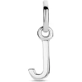 The Jewelry Collection Zilver Gerhodineerde Hanger letter J 1333750