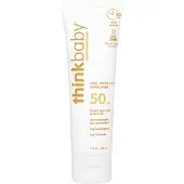 Think Thinkbaby SPF 50+ Baby Zonnebrandcrème 89ml – Minerale Sunscreen Baby & Kind – Breed Spectrum UVA/UVB Bescherming – Waterbestendig – Vegan & Huidvriendelijk