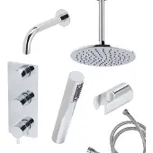 Mueller Round inbouw regendouche 3-wegs met staafhanddouche en plafondarm 30cm chroom