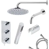 Mueller Round inbouw regendouche 3-wegs met staafhanddouche en muurarm 45cm chroom