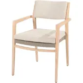4SO Julia stapelbare dining stoel brushed teak incl. 2 kussens 59x64x86 cm