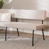 Bronx71 Scandinavische eetkamerbank Espen beige gerecyclede stof 190 cm - eettafelbank - eetbank