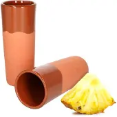 MamboCat Set van 2 klei mokken 330ml gedeeltelijk geglazuurd - 12968