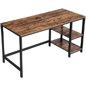Vasagle bureau, vintagebruin-zwart, bureau, thuiswerkplek, rechthoekig, bruin, gemaakt van spaanplaat