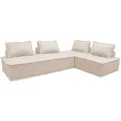 Sweeek 2 zits fauteuils voor gestoffeerde modulair bank (Set van 2) Crème