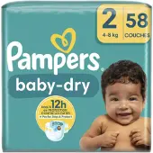 Pampers Baby Dry Luiers Maat 2 (4-8 Kg) 58 Stuks