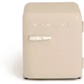 Create - Koelkast in retrostijl - Zand - Handvat Marmer - FRIDGE RETRO 48L