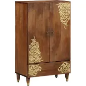 vidaXL Highboard Bruin 60 x 33 x 100 cm Massief Mango Hout