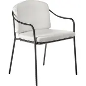 Serax Tuinstoel Chair With Armrests Black + Cushion White (59 x 54 x 76 cm)