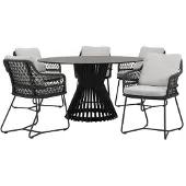 AVH-Collectie Taranto Pasadena dining tuinset 140xH75 cm 6 delig antraciet