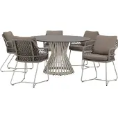 AVH-Collectie Taranto Pasadena dining tuinset 140xH75 cm 6 delig sand