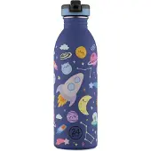 24Bottles Drinkfles 'Kids Urban' nachtblauw / geel / lila / pink