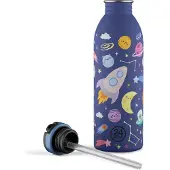 24Bottles Drinkfles 'Kids Urban' nachtblauw / geel / lila / pink