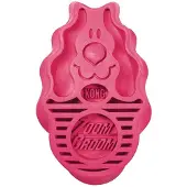Kong zoomgroom rubber borstel roze - 7,5x4x12 cm