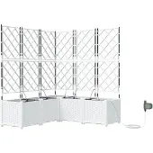 vidaXL Plantenbak 5 st Wit 120 x 120 x 142 cm PP