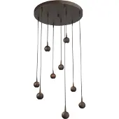 Masterlight 9-lichts hanglamp Talana cacao bruin Ø 50cm DTW