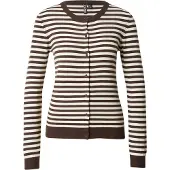 Pieces Gebreid vest 'PCNora' bruin / eierschaal