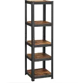 Songmics Keukenplank met 5 verstelbare planken, Vintagebruin + zwart / 1