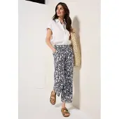 Cecil Dames 7/8 Broek met gedessineerde Wide Legs - Wit - XL
