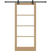 vidaXL Schuifdeur ORKDAL 93 x 211 cm Massief grenenhout en glas
