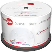 Primeon 2761109 CD-R 80 disc 700 MB 50 stuk(s) Spindel Bedrukbaar, Hoogglans opppervlak, Watervast, Onuitwisbaar