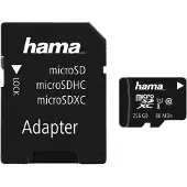 Hama microSDXC 256GB Klasse 10 UHS-I 80MB/s + Adapter/Mobiel (microSDXC, 256 GB, U1, UHS-I), Geheugenkaart, Zwart
